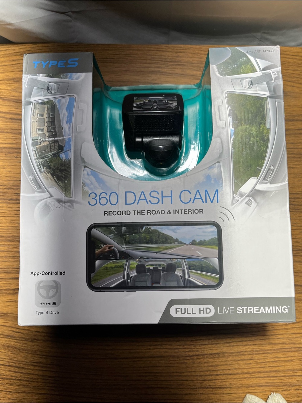 TYPE S 360 Degree Smart Dash Cam Camera HD Live Video Streaming